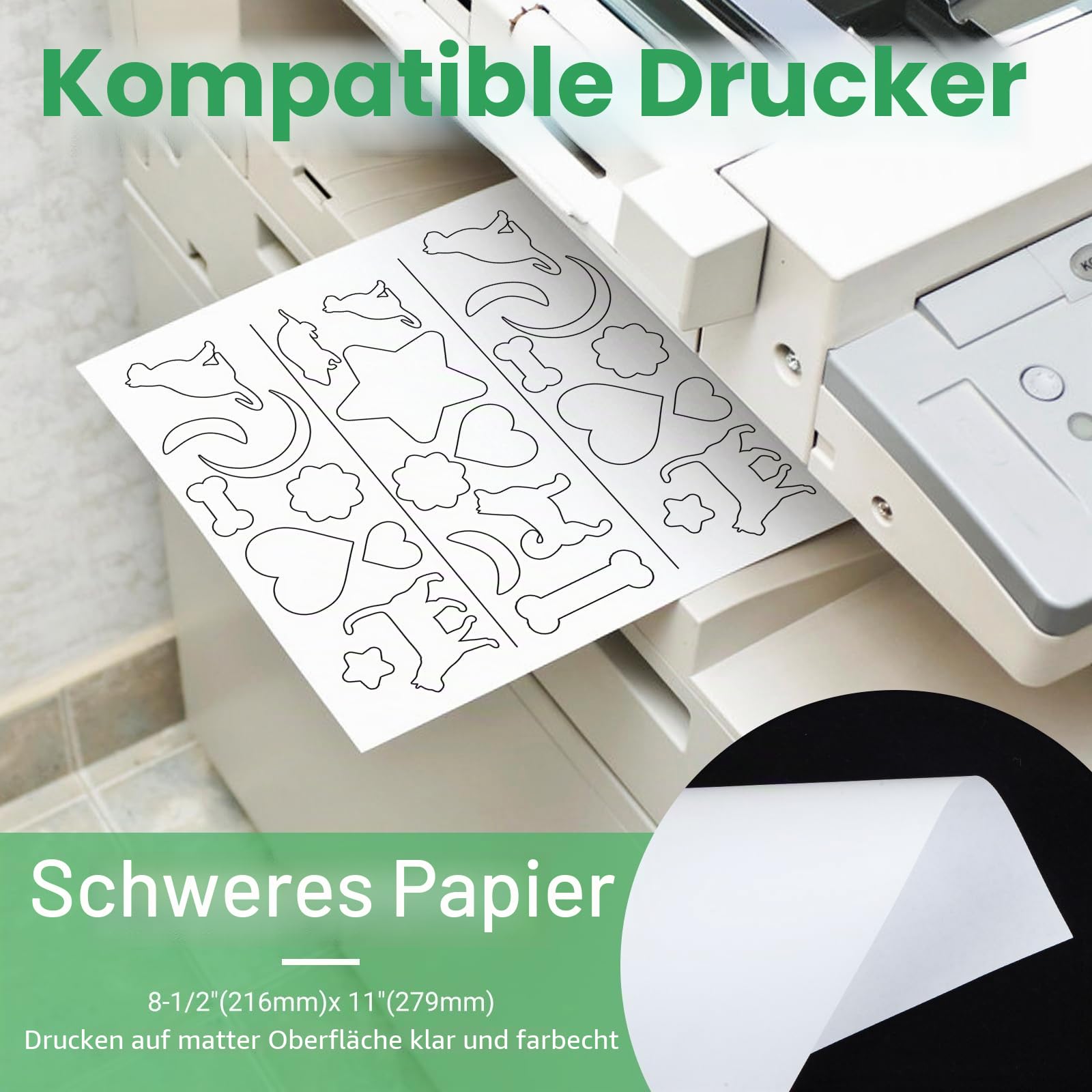 KOPAIBOS Gefrierpapierbögen zum Quilten und Basteln, 21,6 x 27,9 cm, 30 Blatt – strapazierfähiges, Laser- und Tintenstrahl-bedruckbares Wachspapier für Quilter, Applikationen und Nähprojekte