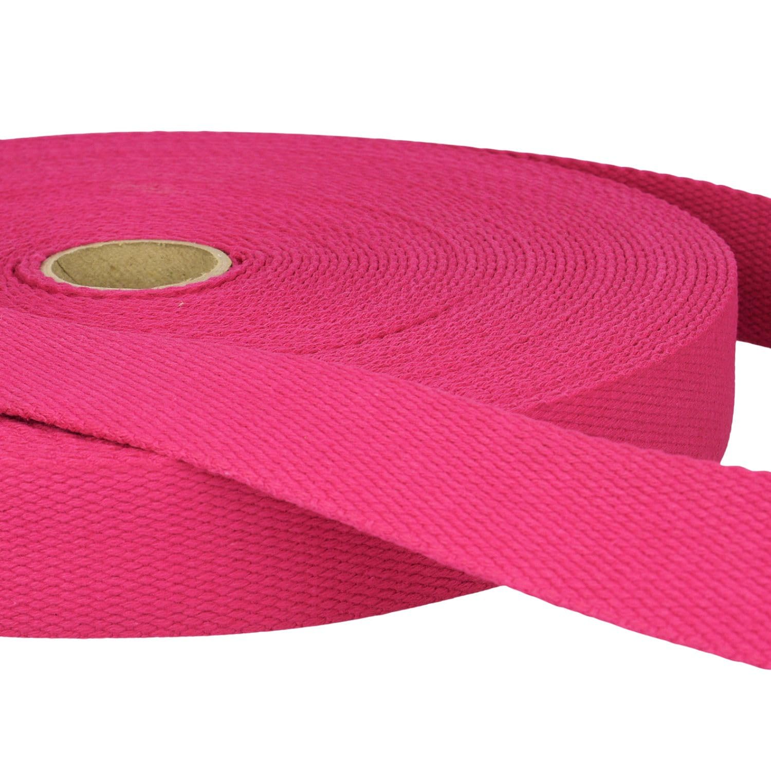 5 Metres Fuchsia Heavy Duty Cotton Webbing, 25mm Wide Strong Thick Firm Strap, Machine Washable 30°C, Perfect for Bag Handles, Tote Straps, Belts, Pet Leads, Repairs & Crafts by Giddy Square