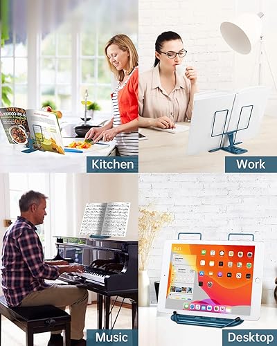 Miniatura 5 de Soporte para libros de lectura, soporte ajustable para libros, soporte para documentos, soporte de escritura resistente para recetas, libros de