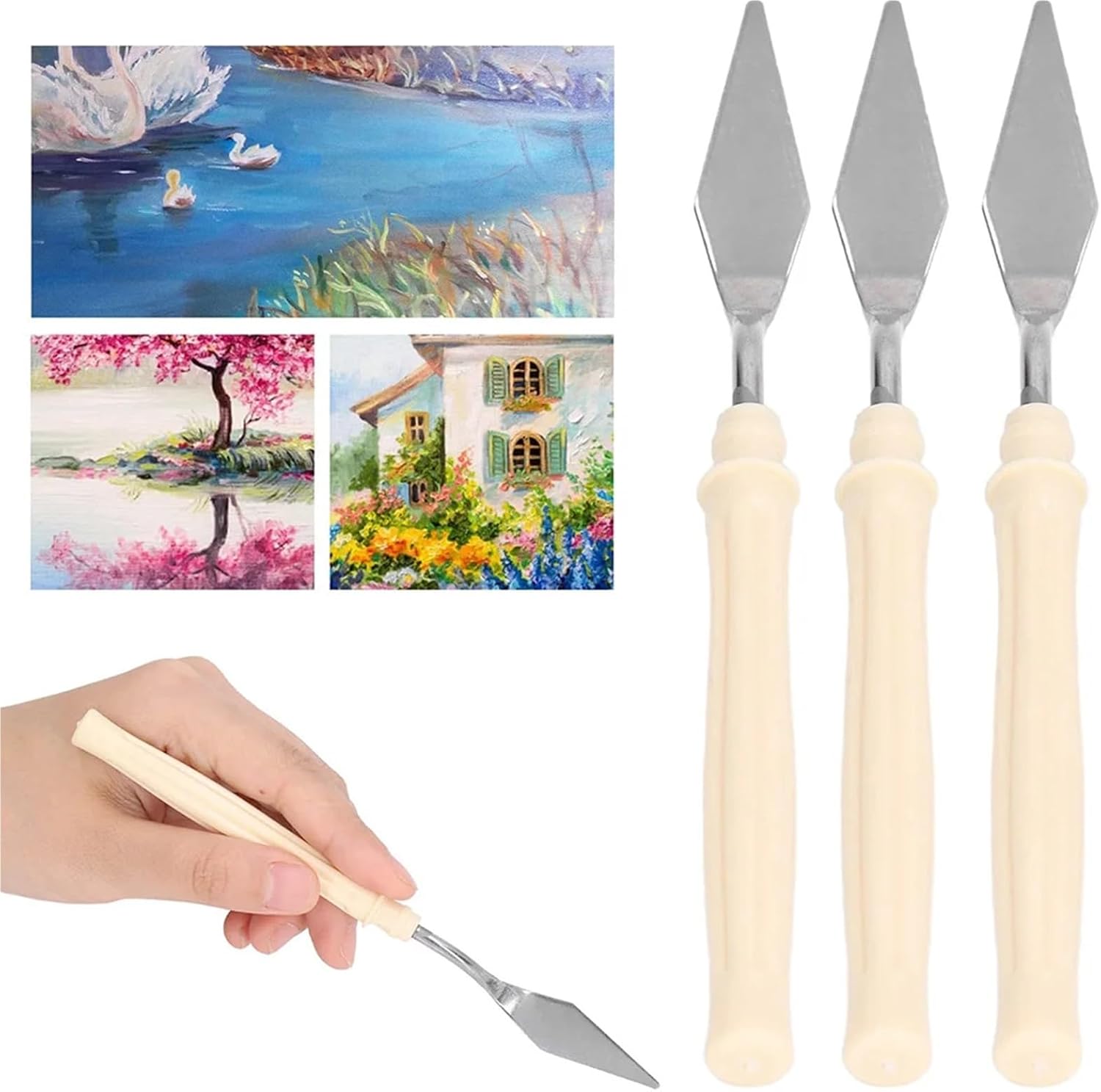 7-Piece Cake Palette Knife Set - Versatile Oil Spatula & Decorating Tools(Crude Wood handle)