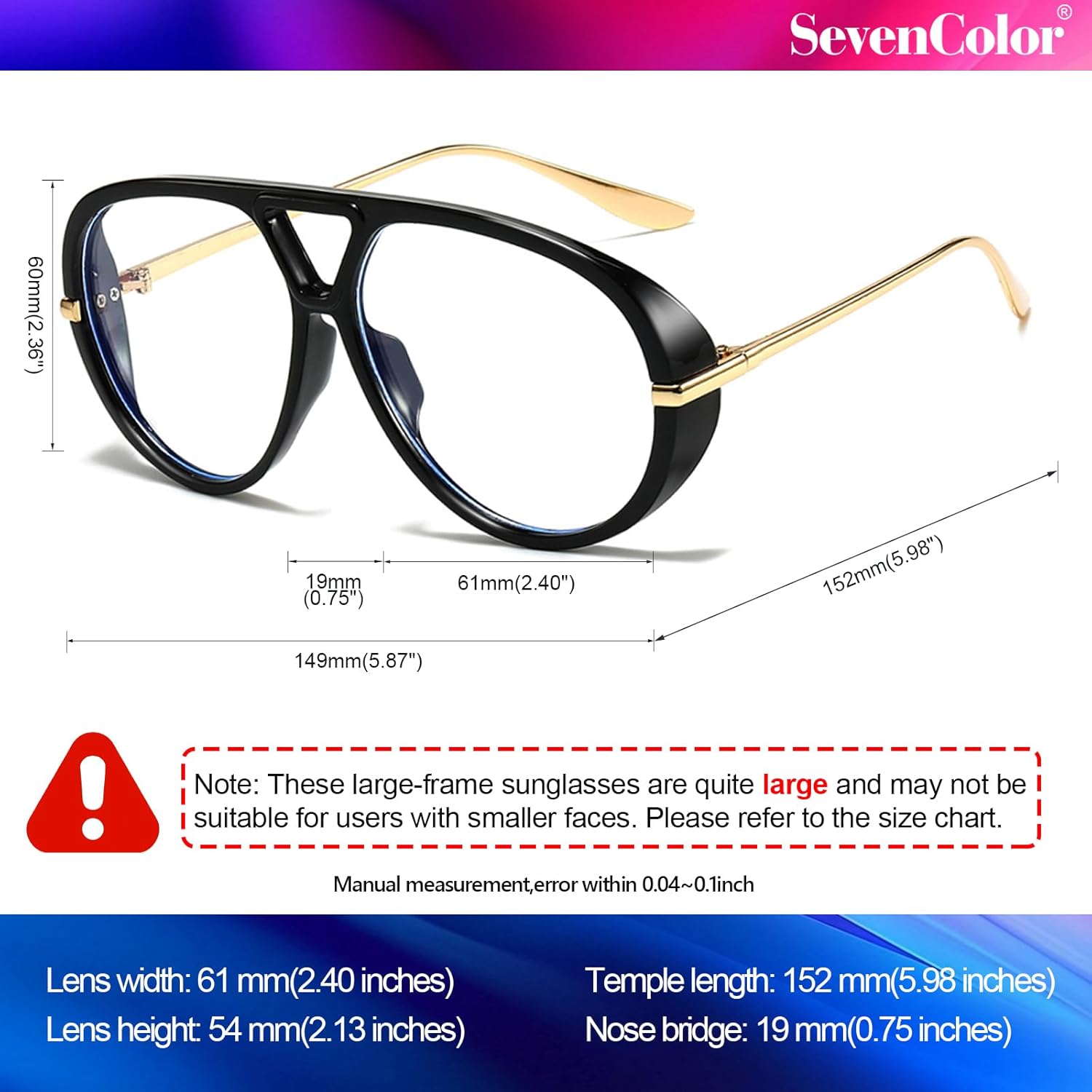 Trendy Oversized Aviator Sunglasses for Women Men Retro Big Round Shield Sun Glasses Vintage Shades - Image 7