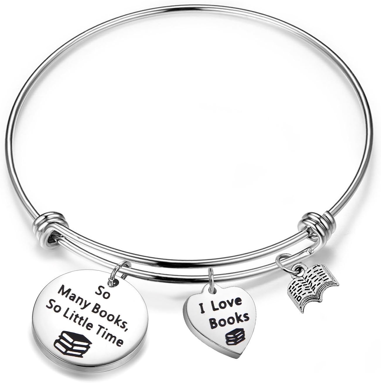FEELMEMBook Lover Gifts So Many Books So Little Time Reading Jewelry Bookish Gift Writers Author Student Librarian Gift
