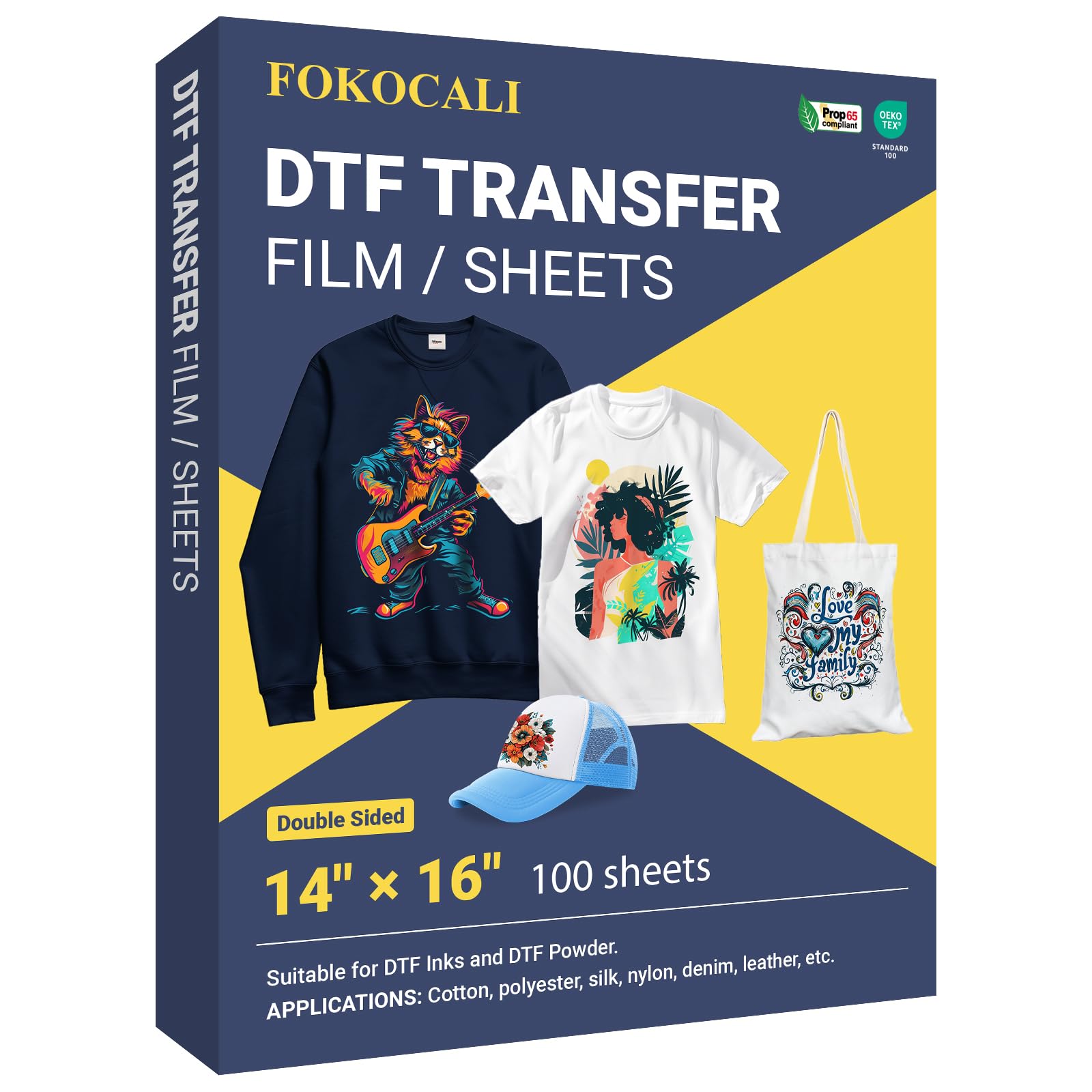 DTF Transfer Film Pro 35,6 x 40,6 cm, 100 fogli con finitura opaca su entrambi i lati, facile da staccare, pretrattare, carta per trasferimento termico in PET