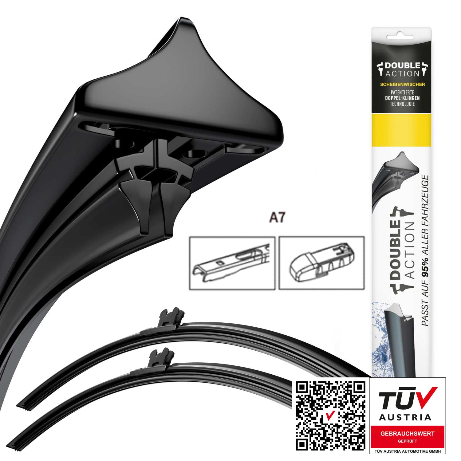 Set tergicristallo a doppia azione per parabrezza - compatibile con Cupra Formentor anno 08/20 - lunghezza: 650mm/450mm