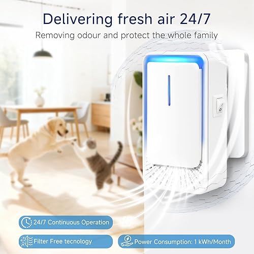 Miniatura 4 de Ionizadores de aire enchufables, paquete de 4 purificadores de aire con tecnología de iones negativos, mini ambientador silencioso para el hogar,