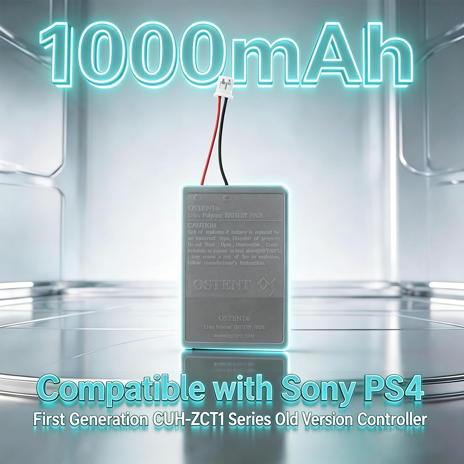 OSTENT Batterijpakket Voor Sony PS4 Controller – 1000mAh – 3,7V – Vervanging Voor CUH-ZCT1E / ZCT1U (eerste Generatie)