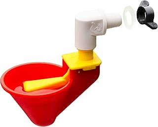 Automatic Premium Chicken Waterer Cups with Mounting Hardware - New Version (from Holland) - New Float Activated Cup! (4 Cups with Hardware) - coolthings.us