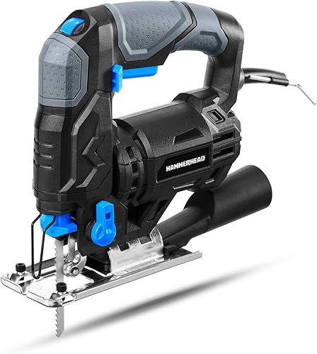 Miniatura 2 de Hammerhead Sierra Caladora de 4.8 Amperios de 3/4 Pulgadas con 2 Hojas de Corte de Madera, Velocidad Variable y Función Orbital - HAJS048