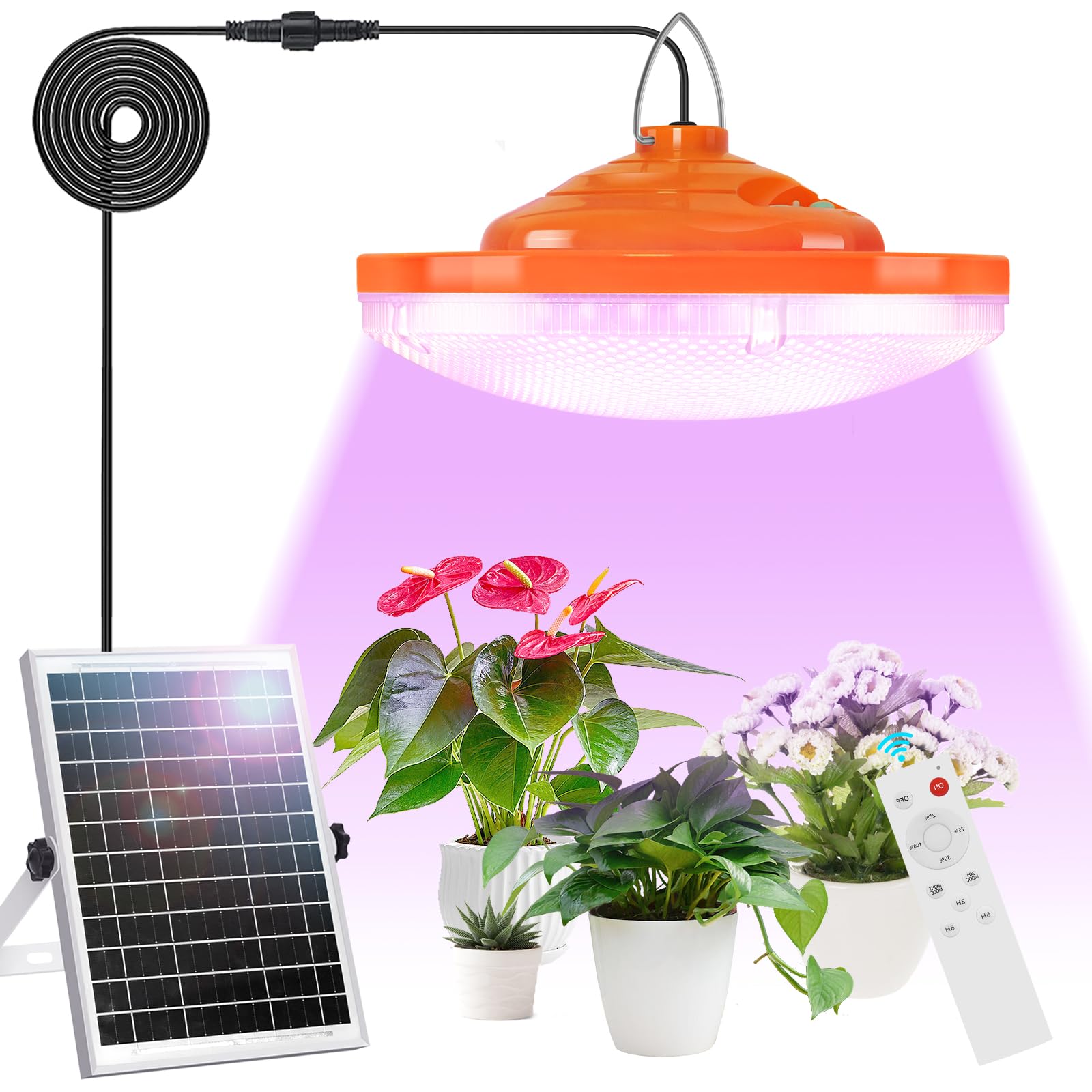 Ufelizor 96 LED Solar Hanging Grow Light