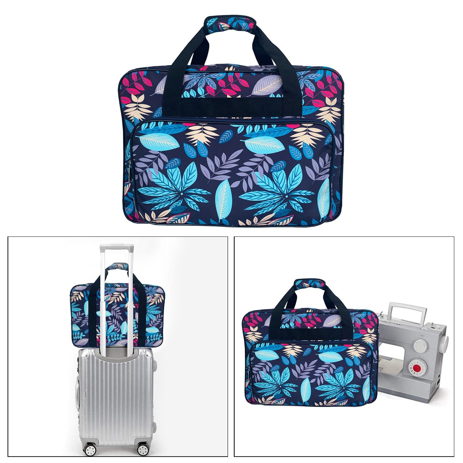 jojomis Sewing Machine Storage Bag Large Capacity Organizer with Pockets Dark Blue Twin for Craft Supplies