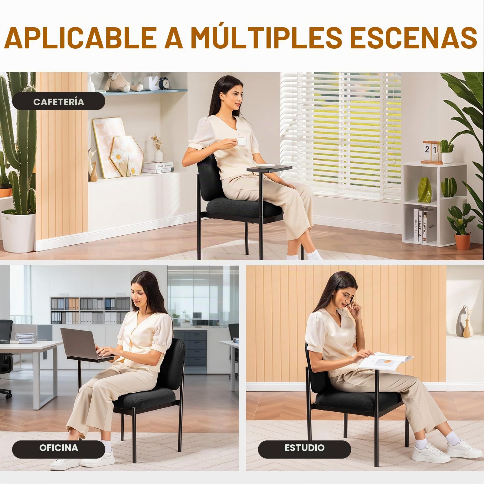 COMHOMA Sillón de Relax Moderno con Patas de Metal, sofá Individual para salón, Dormitorio, jardín, Color Negro