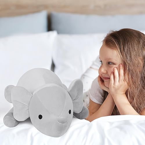 Miniatura 5 de Animales de peluche con peso de elefante de 4.2 libras, juguete de peluche de elefante con peso de 24 pulgadas, almohadas de animales de peluche,