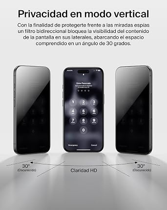 Belkin ScreenForce InvisiGlass Privacy Screen Protector for iPhone 17 Pro, Protective Film Against Impacts and Scratches, Bubble-Free Installation, 9H Hardness, Recycled Glass