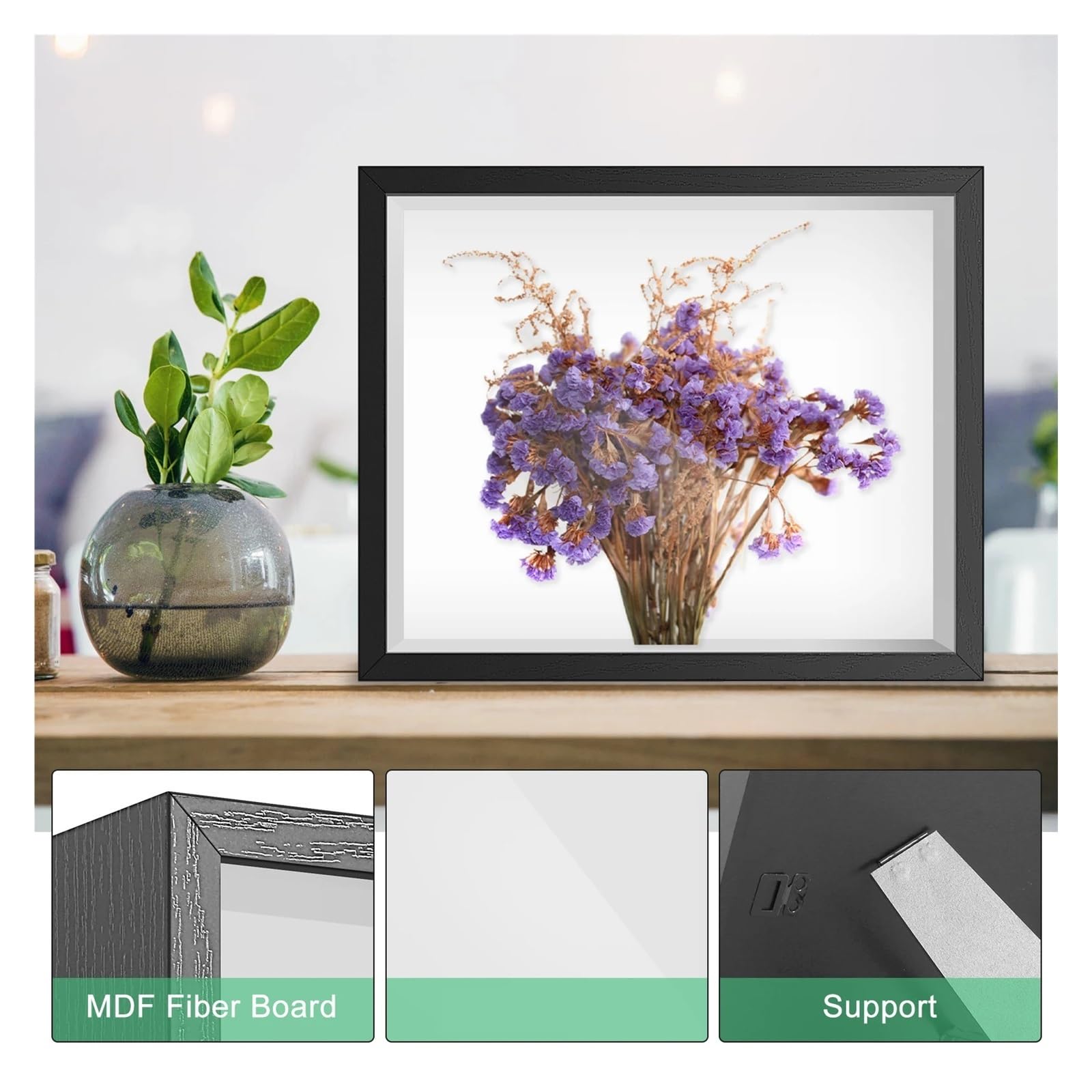 Gablota typu „shadow box”, Shadow Box Picture Frame Multicolor 2pcs(Black)