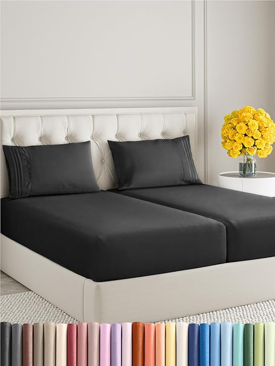 Split King Size 5 Piece Sheet Set Comfy Breathable