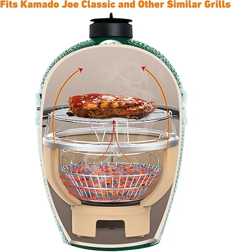 Miniatura 3 de onlyfire - Cesta de ceniza de carbón de acero inoxidable para parrillas grandes BGE, Kamado Joe Classic y otras similares