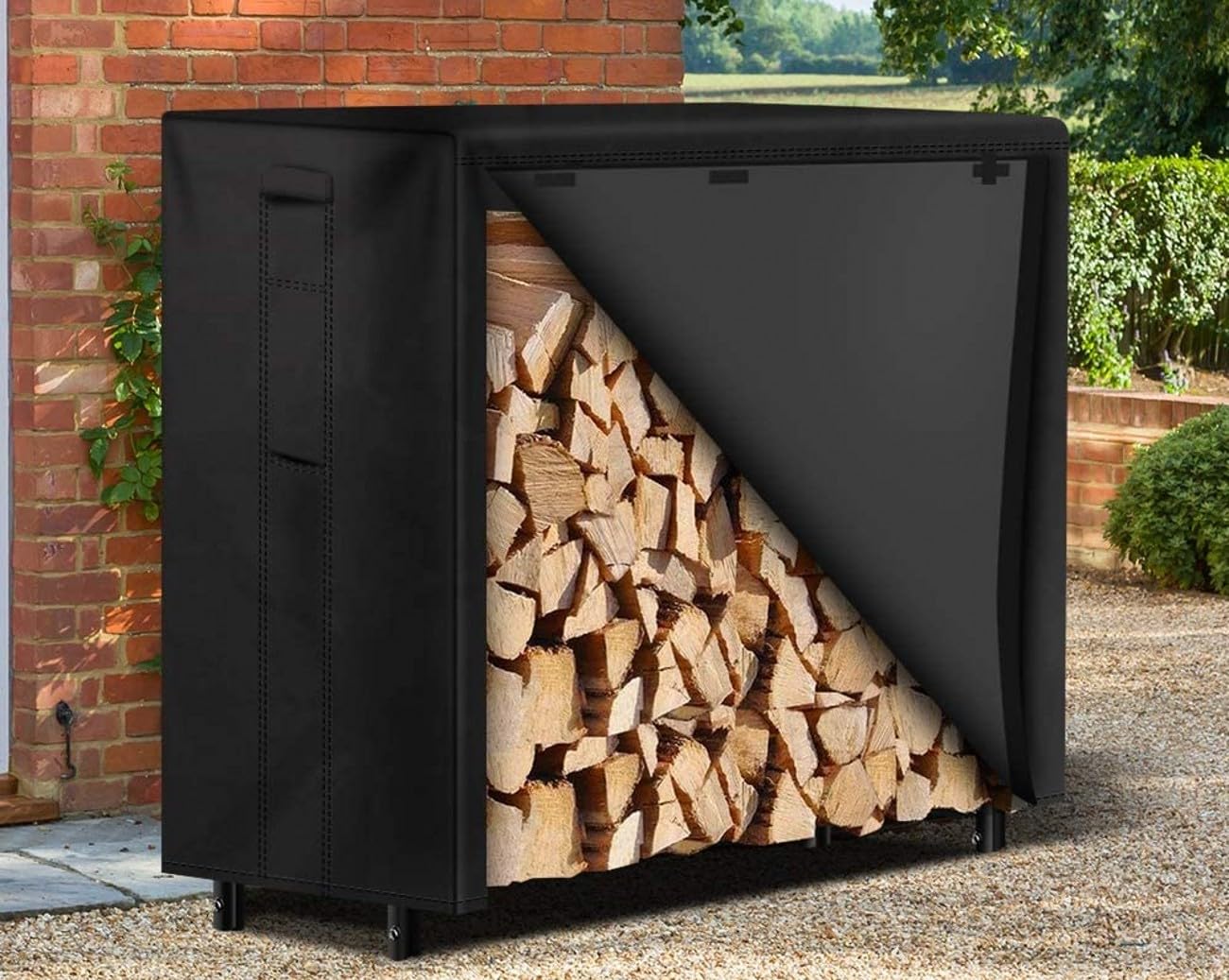 Amagabeli Portalegna da Esterno 122x122x35,6cm Copertura impermeabile 600D Oxford Legnaia per Camino
