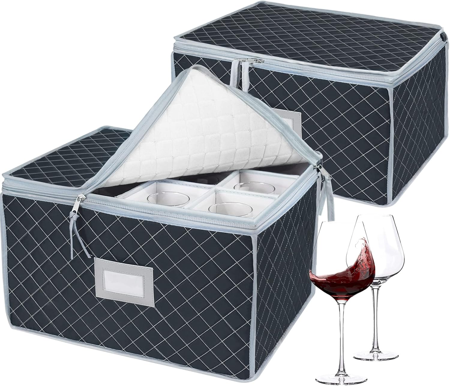 VERONLY Stemware Storage Cases Holds 24 Wine Glass