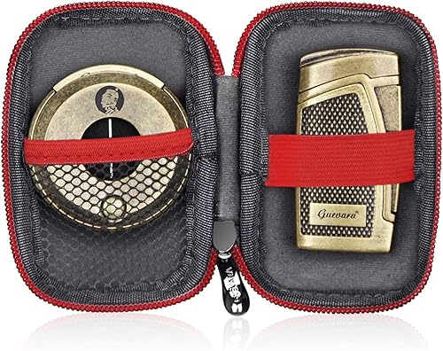 Miniatura 9 de Juego de cortador de puros y encendedor de cigarros, hoja de afilado grabada, encendedor de guillotina de puros, con soporte, resistente al viento,