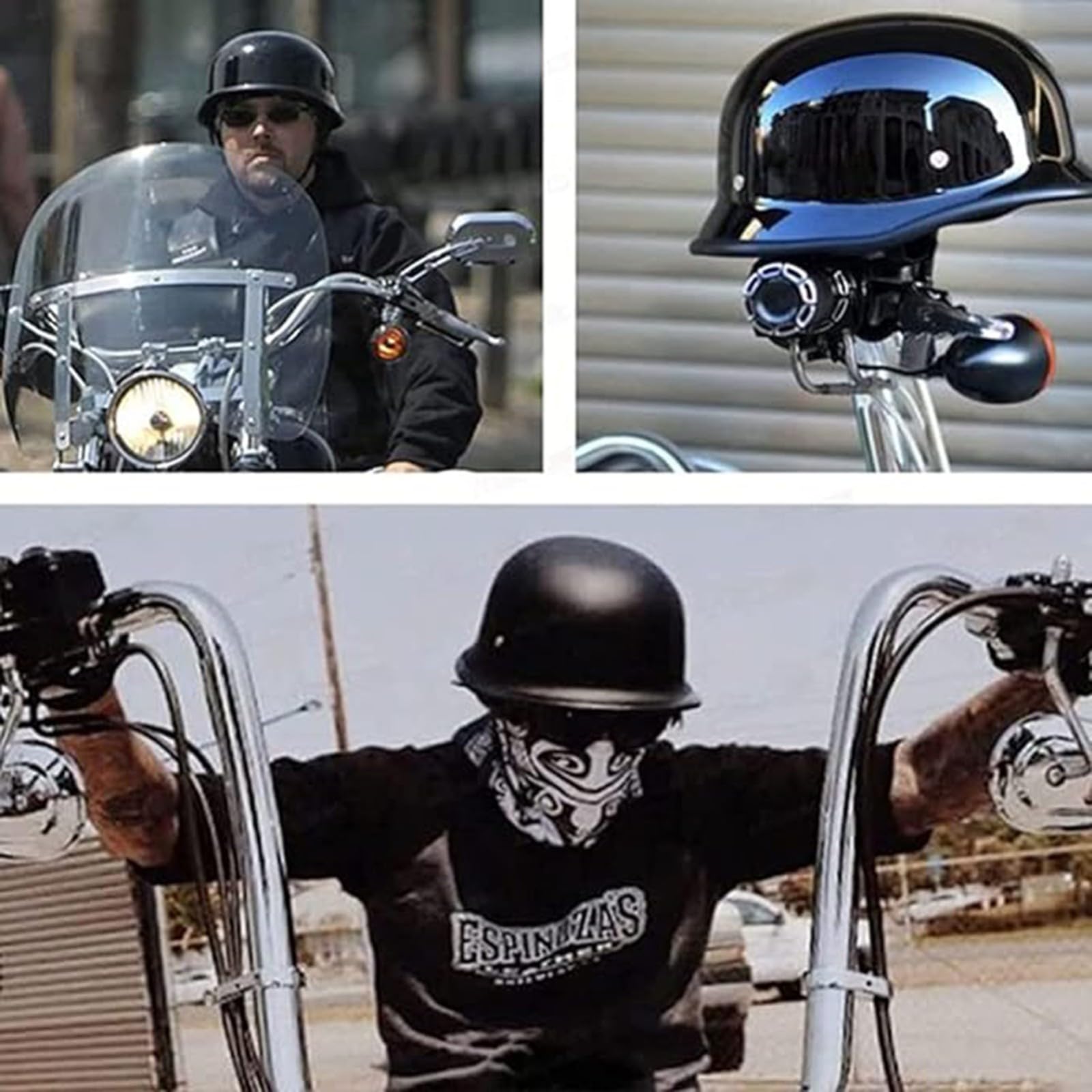 Kask motocyklowy dla dorosłych mężczyzn i kobiet, kask motocrossowy w stylu niemieckim, do połowy czaszki, z homologacją ECE, do skuterów, skuterów, skuterów, skuterów, skuterów, skuterów, skuterów, z