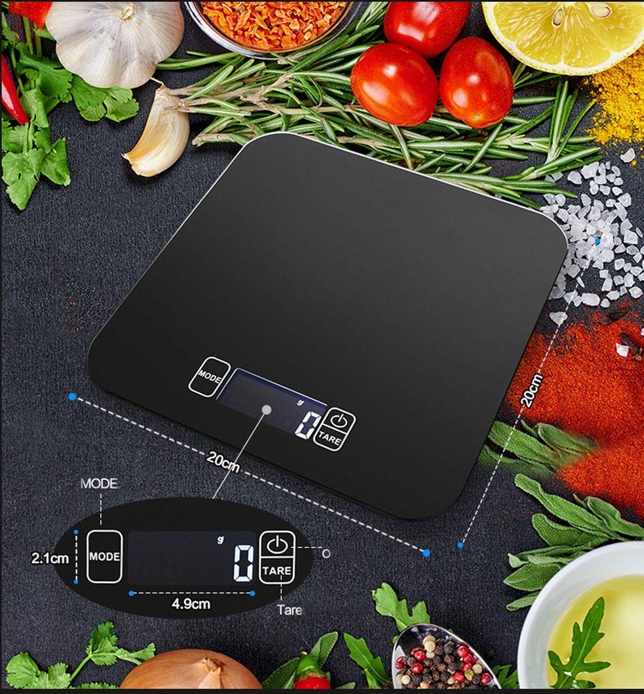 Ultra-cienka cyfrowa waga kuchenna 15 kg, wodoodporna, precyzja, gotowanie żywności, platforma pomiarowa, waga elektroniczna (15 kg/1g)
