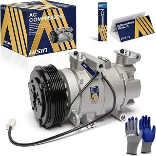 AISIN ACCZ-00460 Air Conditioner AC Compressor - Compatible with Mazda 3 2006-2008 2.3L, 5 2006-2010 - with 5-Pulley Groove, with Clutch