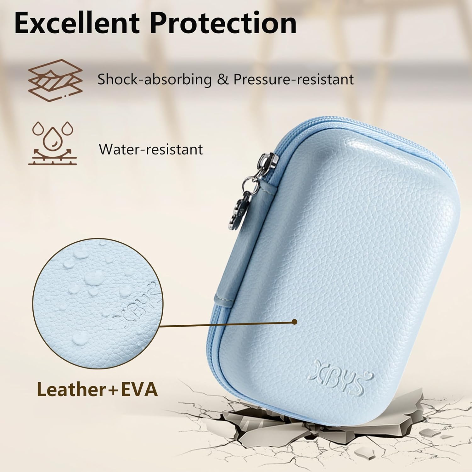 Digital Camera Case Compatible with Canon Powershot G7X Mark II & III/ SX740/ Sony ZV-1/ RX100 VII, Compact Travel Point & Shoot 4K Vlog Cameras Storage Holder with Lanyard (Blue)