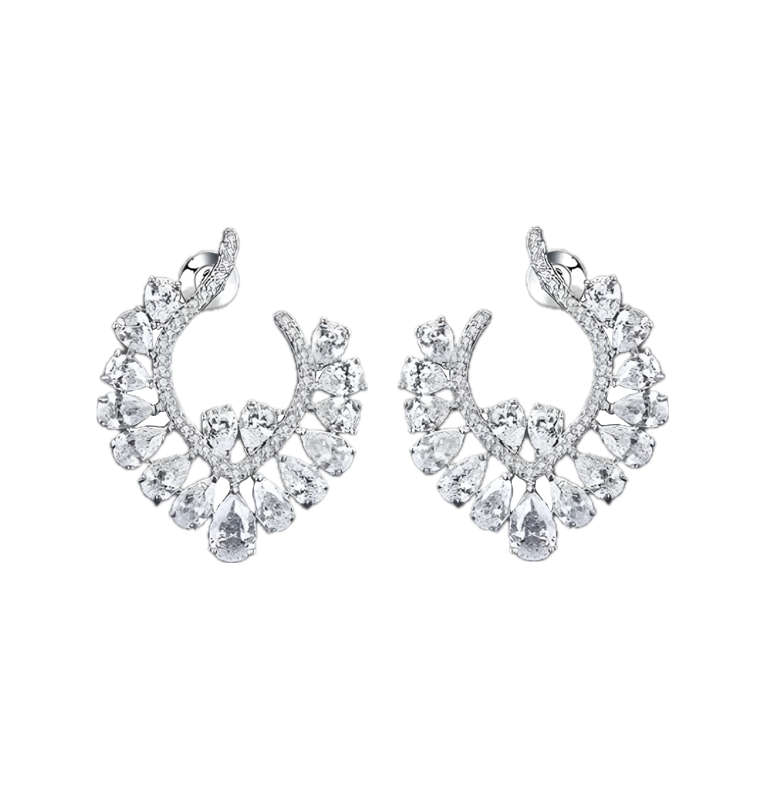 Transdesigns Cubic Zirconia Crystals from Swarovski White Pear Drop Shaped Rhodium Gold Plated Stud Earrings For Women and Girls 1900152 (B0915GKFG4) Amazon Price History, Amazon Price Tracker