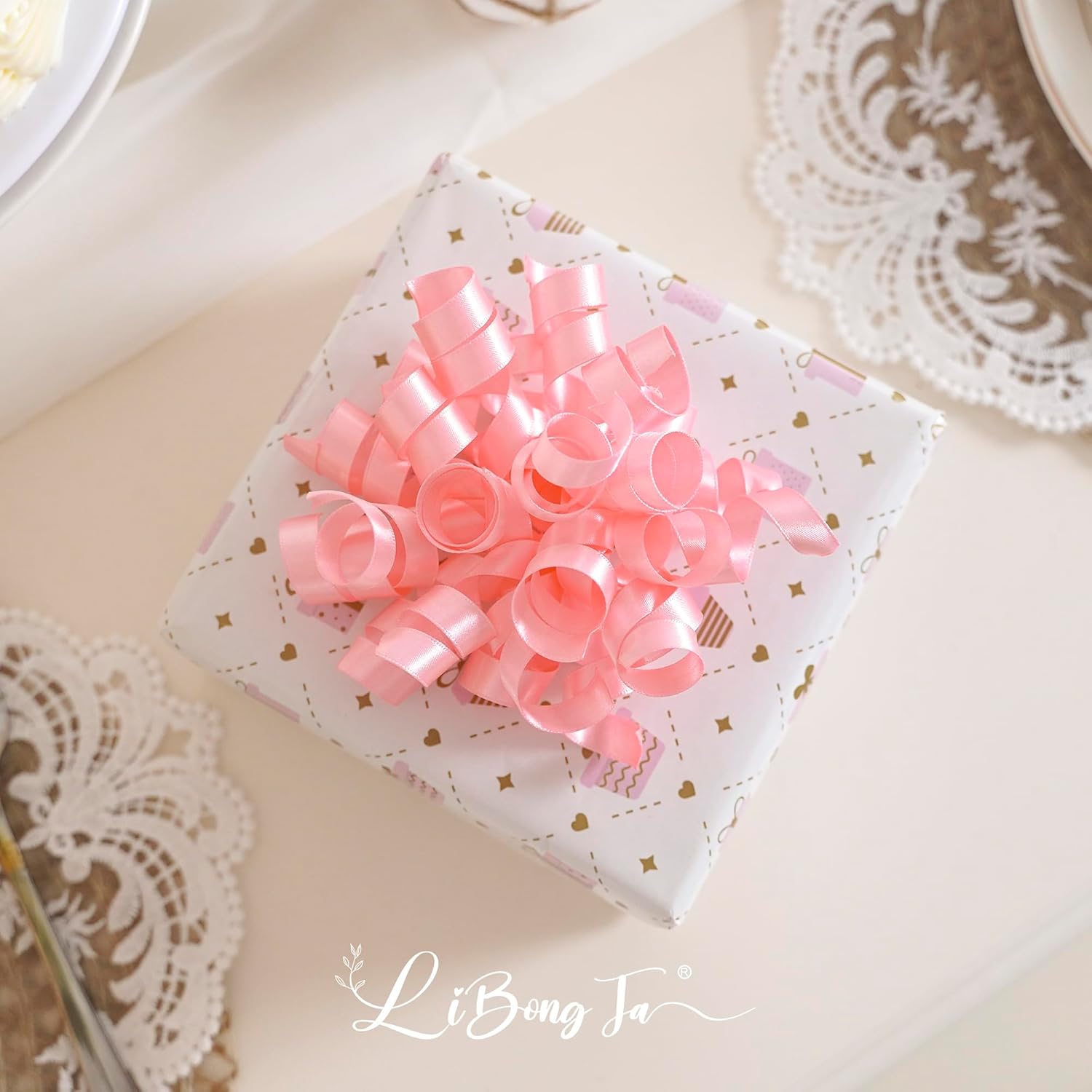 5 Inch Baby Pink Gift Bow Curly Ribbon Bows Set of 8, Double Faced Satin Ribbon Bow Premade Self Adhesive Bow Decorations for Party, Wedding, Holiday, Bows for Crafts, Wine Bottle, Presents - Image 6