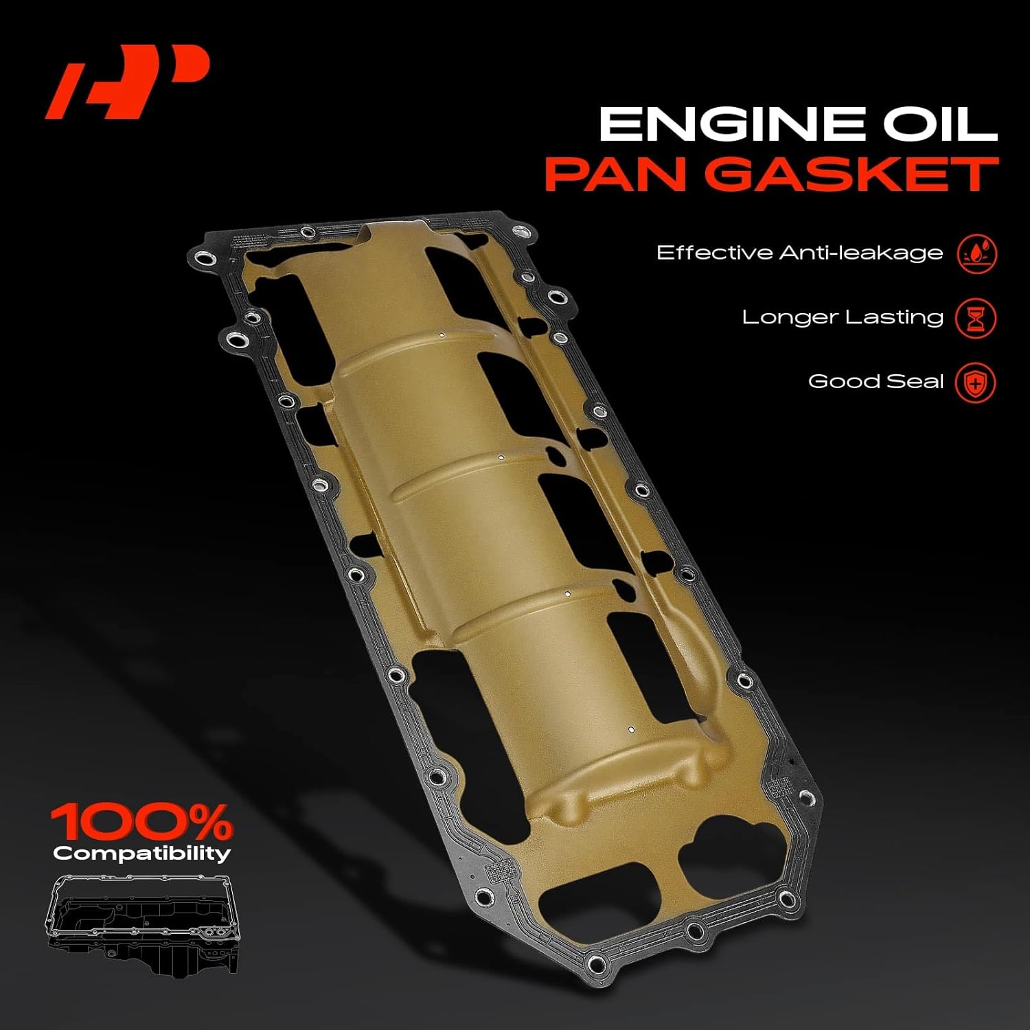 A-Premium 6.1L Engine Oil Pan Gasket Set, Compatible with Jeep WK Series Grand Cherokee 2006 2007 2008 2009 2010, with Windage Tray