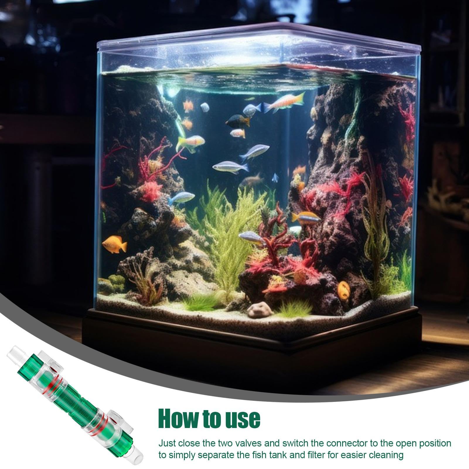 Aquarium de soupape à double robinet - Connecteur de tuyau de tuyau de poisson à poisson | Vanne de soupape Release rapide Pompe à air Vannes de commande d'écoulement d'aquarium pour le sel d'eau fraî