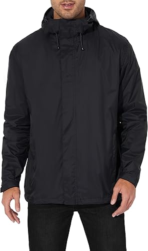 Miniatura 2 de Chaqueta impermeable ligera para hombre, con capucha ajustable, rompevientos para senderismo al aire libre