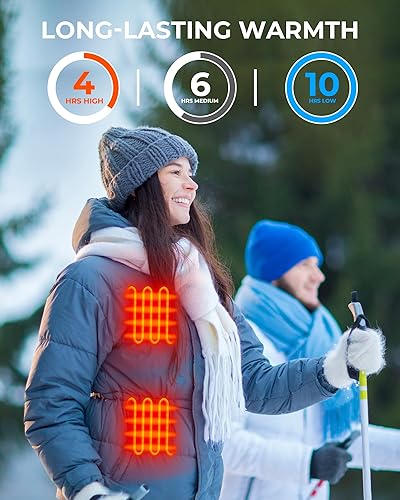 Miniatura 4 de Paquete de batería de chaleco calefactable, batería recargable con pantalla LED, entrada tipo C y salida USB-A dual para ropa térmica, chaleco,