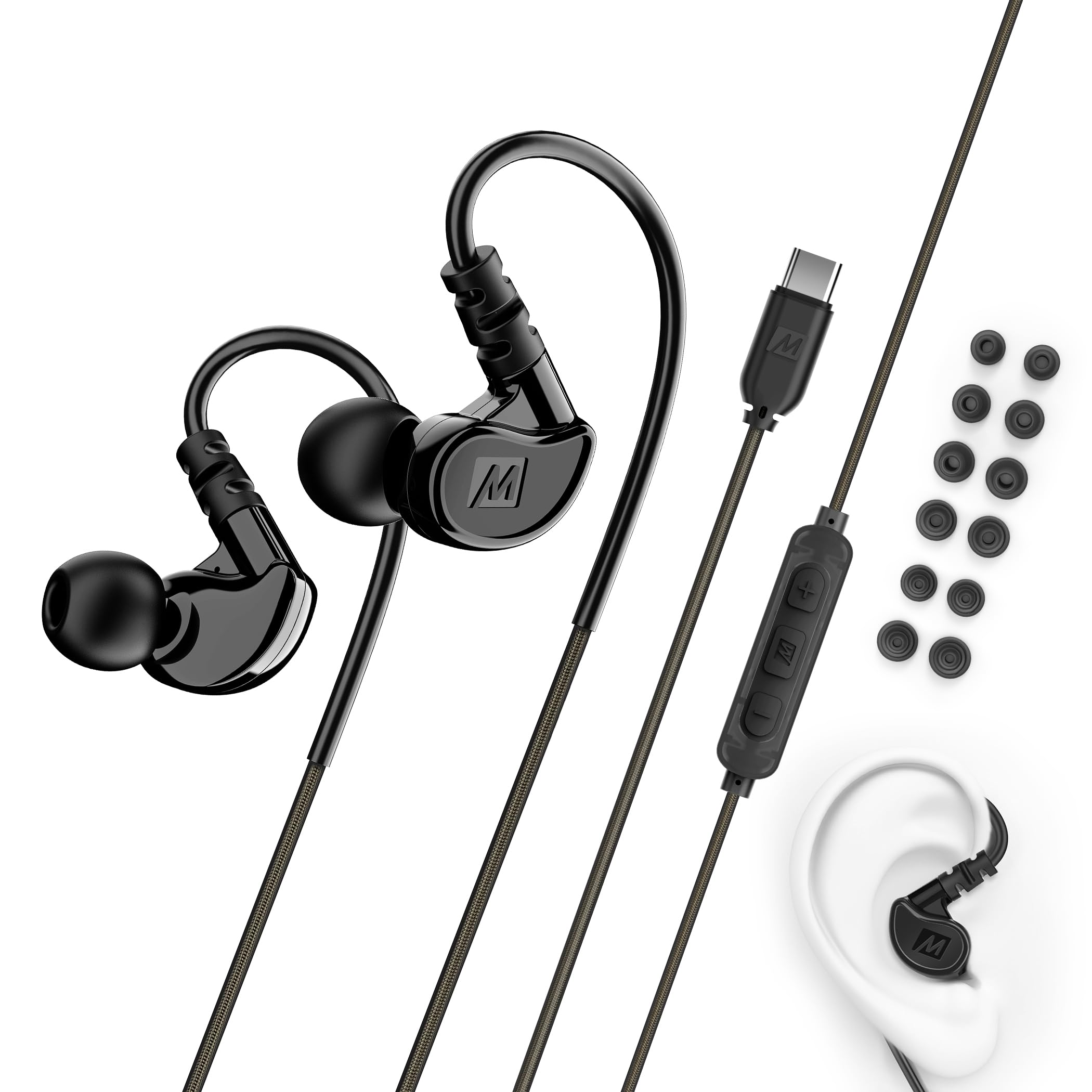 MEE Audio M6 Sport USB-C Wired Earbuds
