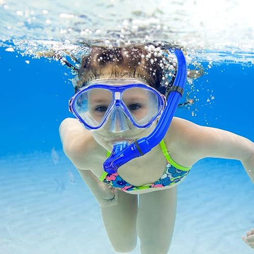 Miniatura 9 de KUYOU Kids Snorkel Set - Safe and Clear Underwater Adventure with Full Dry Top Snorkel Mask, Tempered Glass Goggles, and Anti-Fog Design Age 5-12