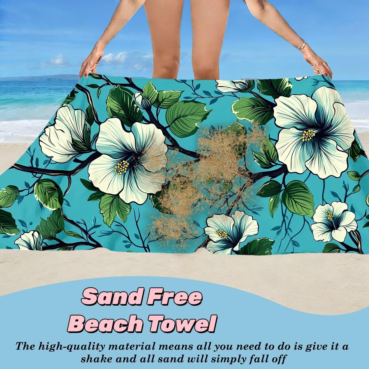Juego de 2 Toalla Playa Grande 80x160 cm, Secado Rapido Toalla Microfibra Gimnasio, Antiarena Toallas de Playa Flor, Grande Ligera Compacta Toallas Microfibra Mujer Hombre para Viaje Piscina -4754