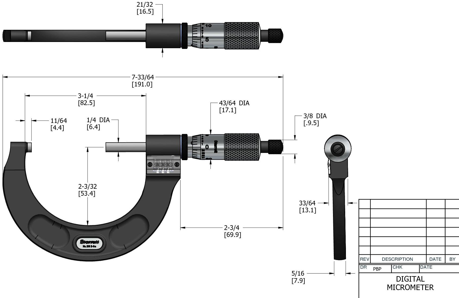 Starrett T216XRL-1 Digital Outside Micrometer 0-1" Range .0001" Grads IN STOCK | UK