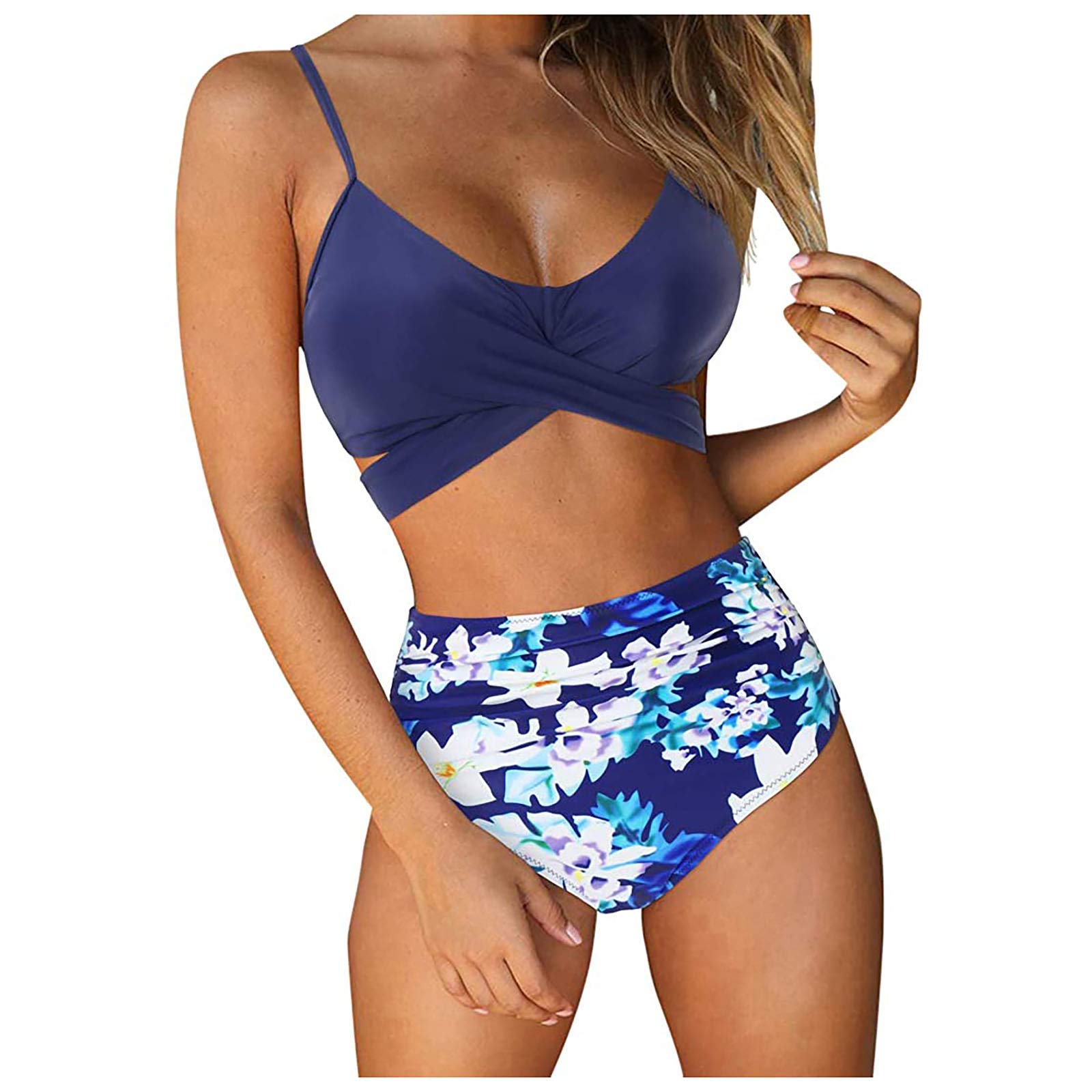 uxxnjfg Bikini Sexy Mujer Tanga Traje de Baño Dos Piezas Reductor Cintura Alta Sexy Verano Brasileño Bañador Arena Surf Swimwear