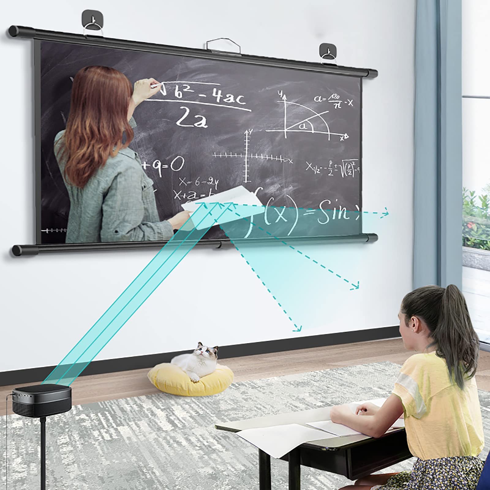 Amazon | BDFEHUY 黒三角ブラケットプロジェクタースクリーン 60