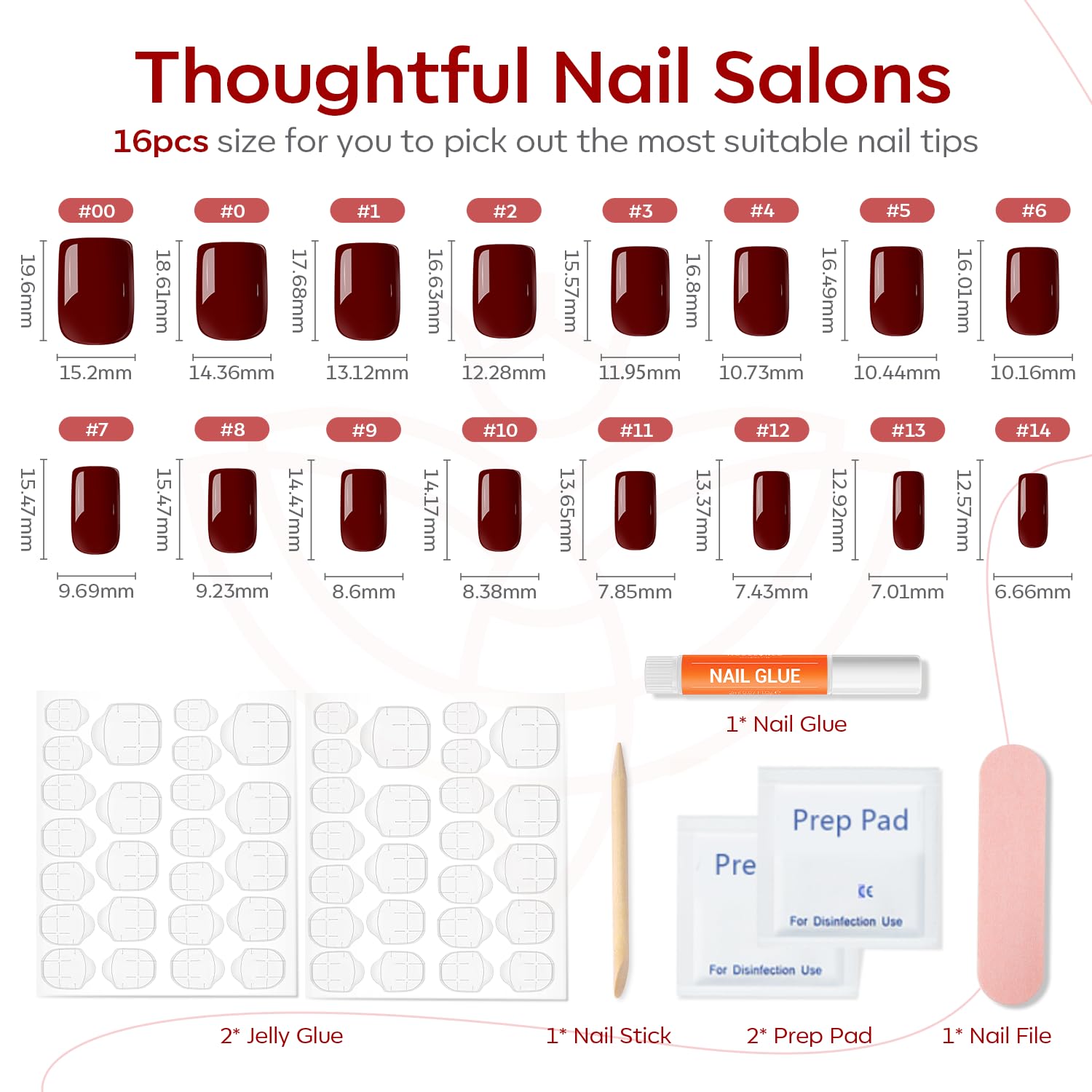 Burgundy Press On Nails - Short Square Fake Nails -4 Burgundy Press On Nails - Short Square Fake Nails -4