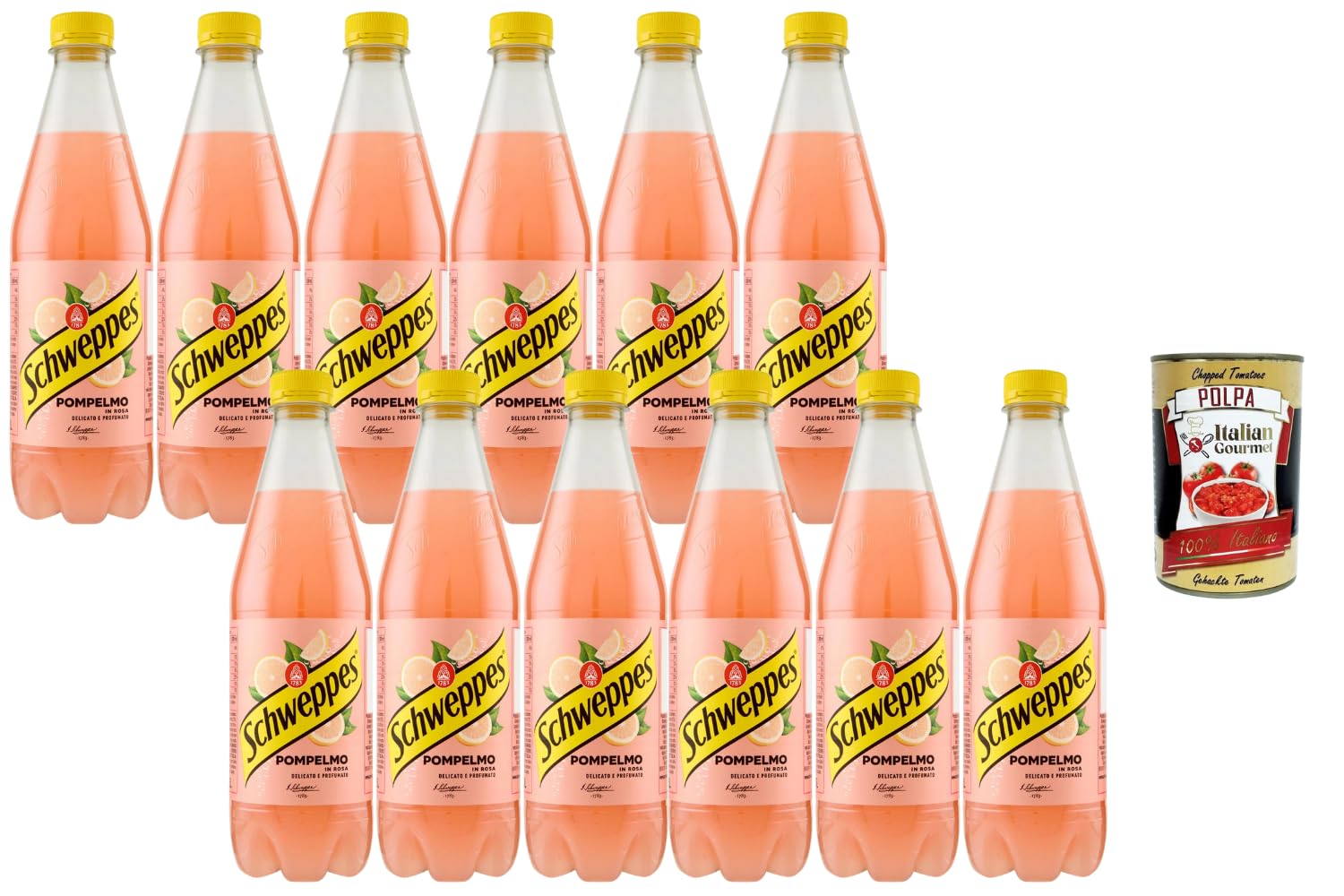Italian Gourmet Getränke Set 12×1 L – Erfrischendes Pink-Grapefruit-Getränk, fruchtig & spritzig, ideal gekühlt genießen + Italian Gourmet Polpa