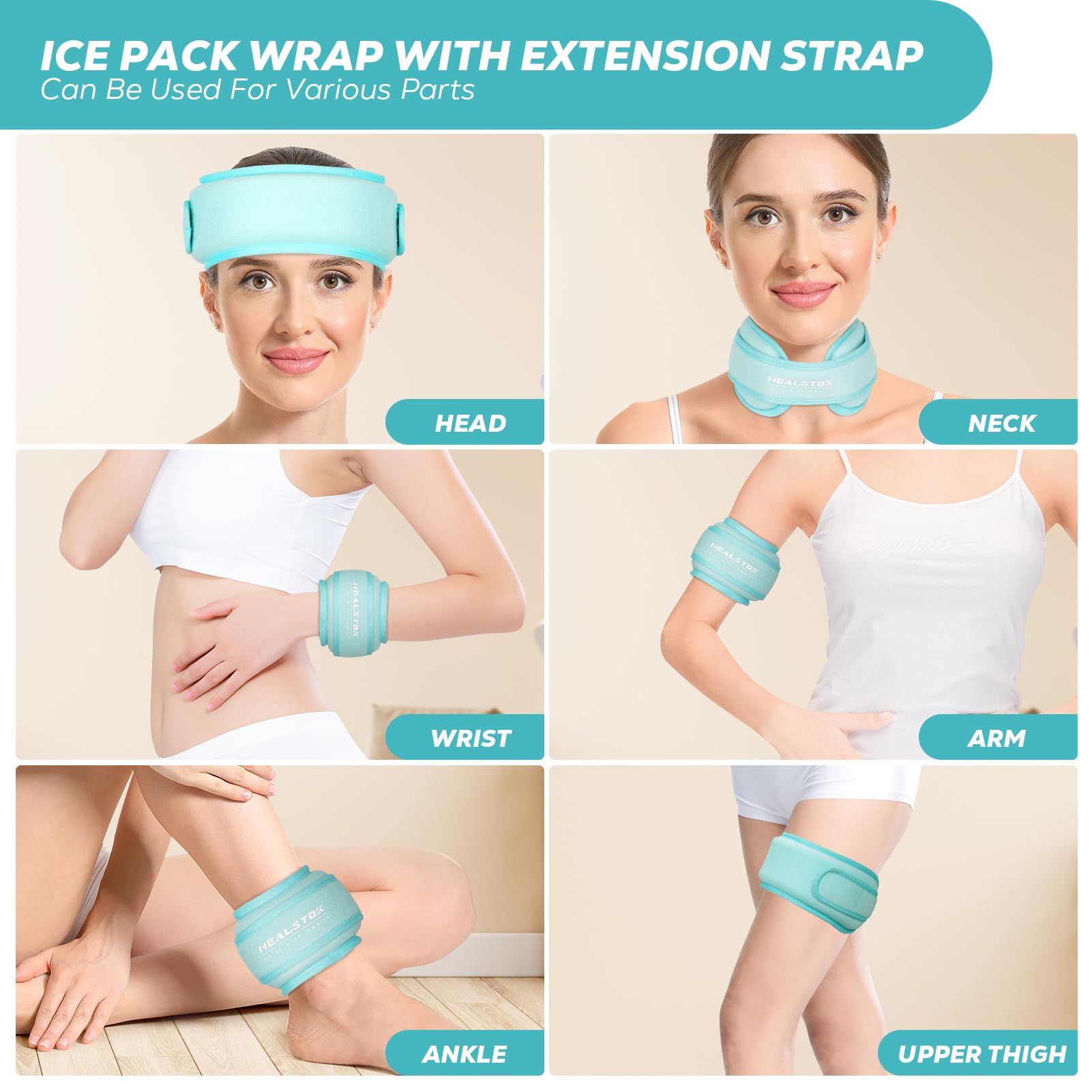 Paquete de hielo para el cuello, paquete de hielo cervical, 2 paquetes de hielo de compresión fría para lesiones de cuello, gel de terapia de frío y calor, envoltura de cabeza de hielo para
