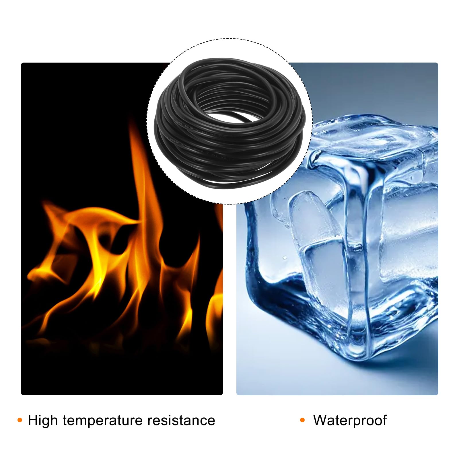 QUARKZMAN Cable de Extensión de Alambre Rojo Negro Amarillo de 3 Pines Cable Eléctrico de Alambre Paralelo de 18 Awg Cobre Libre de Oxígeno Longitud de 49 Pies para Tira de Luces Led