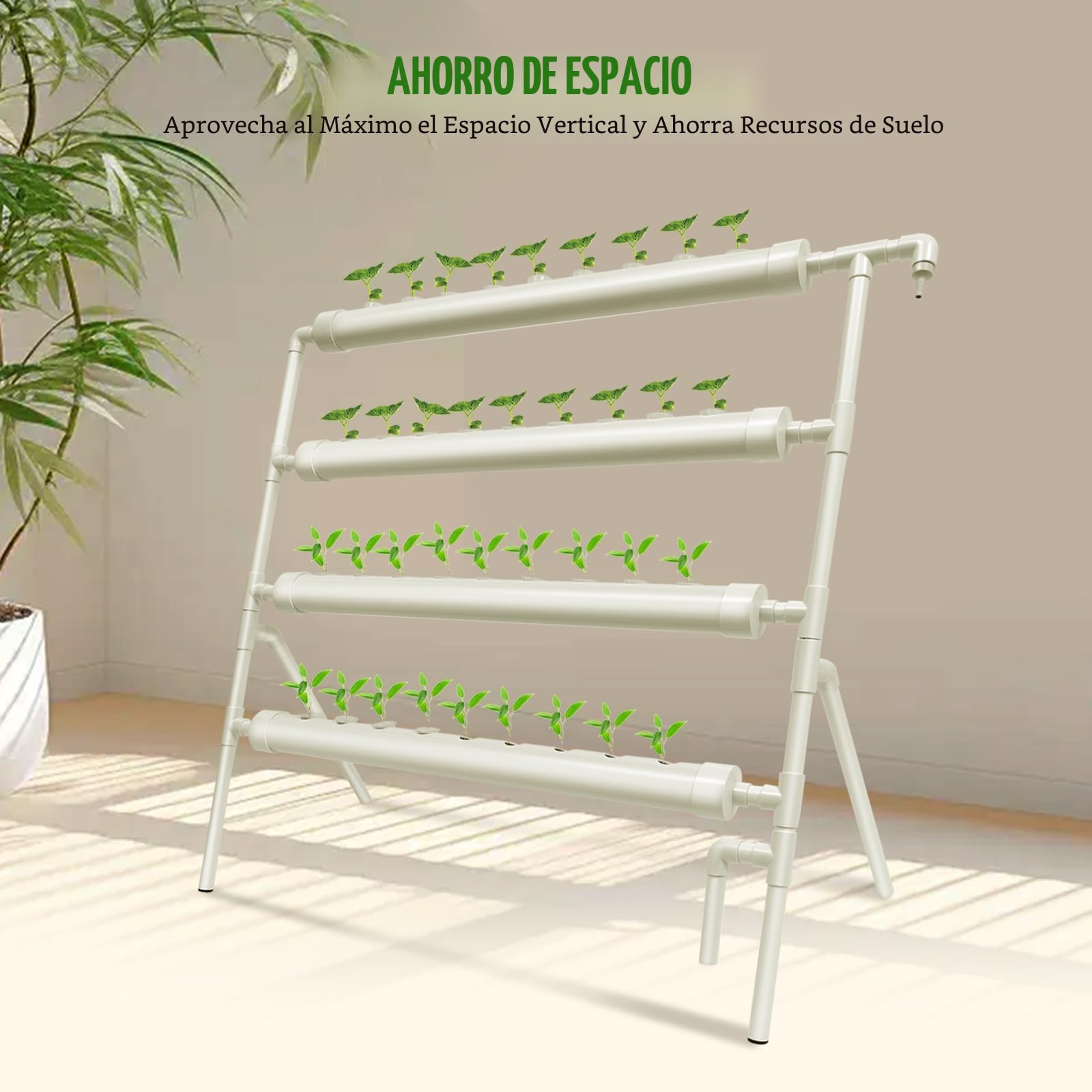 Sistema hidropónico, kit de cultivo hidropónico, 4 niveles con 36 agujeros, sistemas de cultivo de plantas sin tierra, para jardín, oficina y otros lugares interiores y exteriores