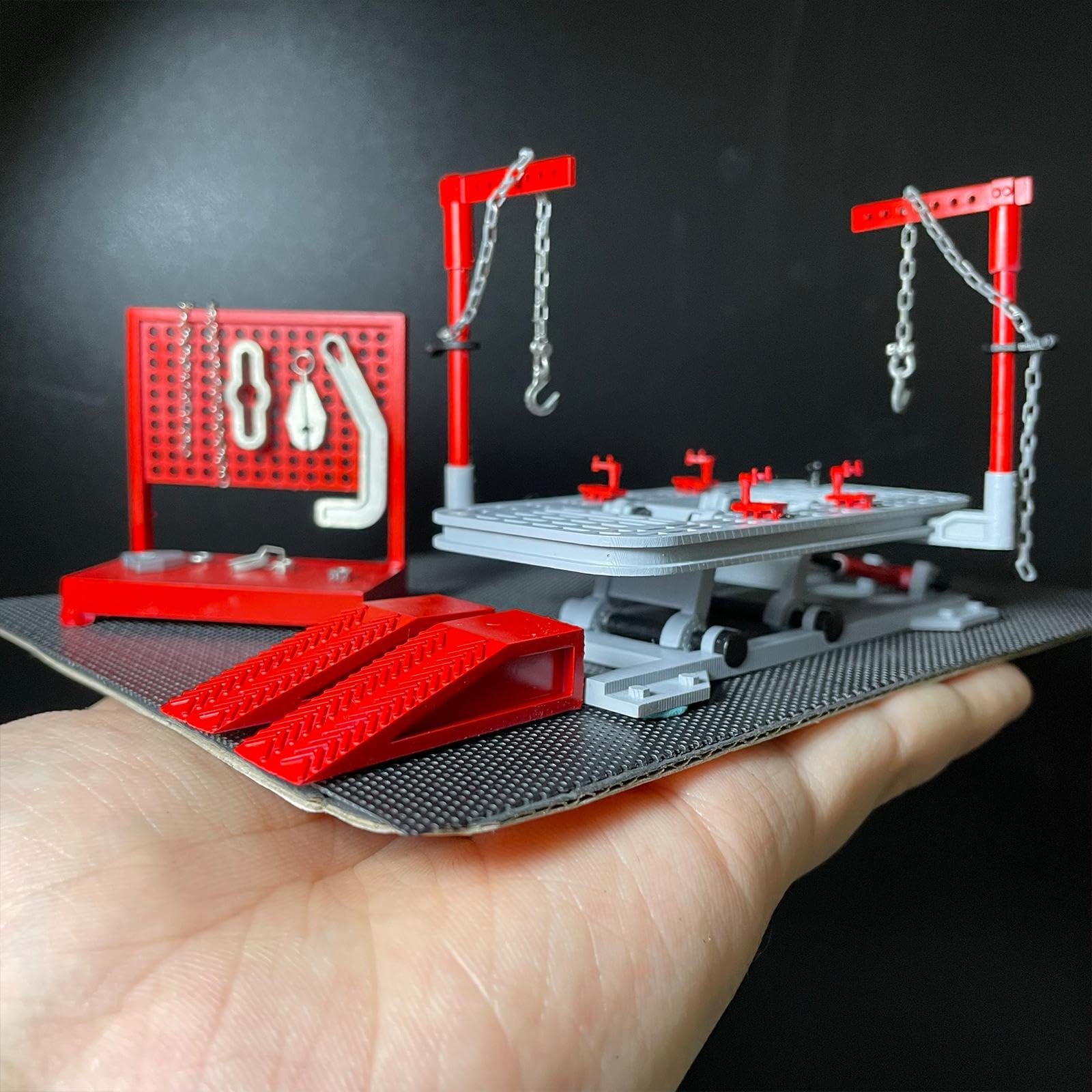 predolo Kit di Sollevamento per Garage Fai da Te 1/64, Accessori per Scene, Ornamento, Collezione simulata, Strumento di Riparazione, Modello di