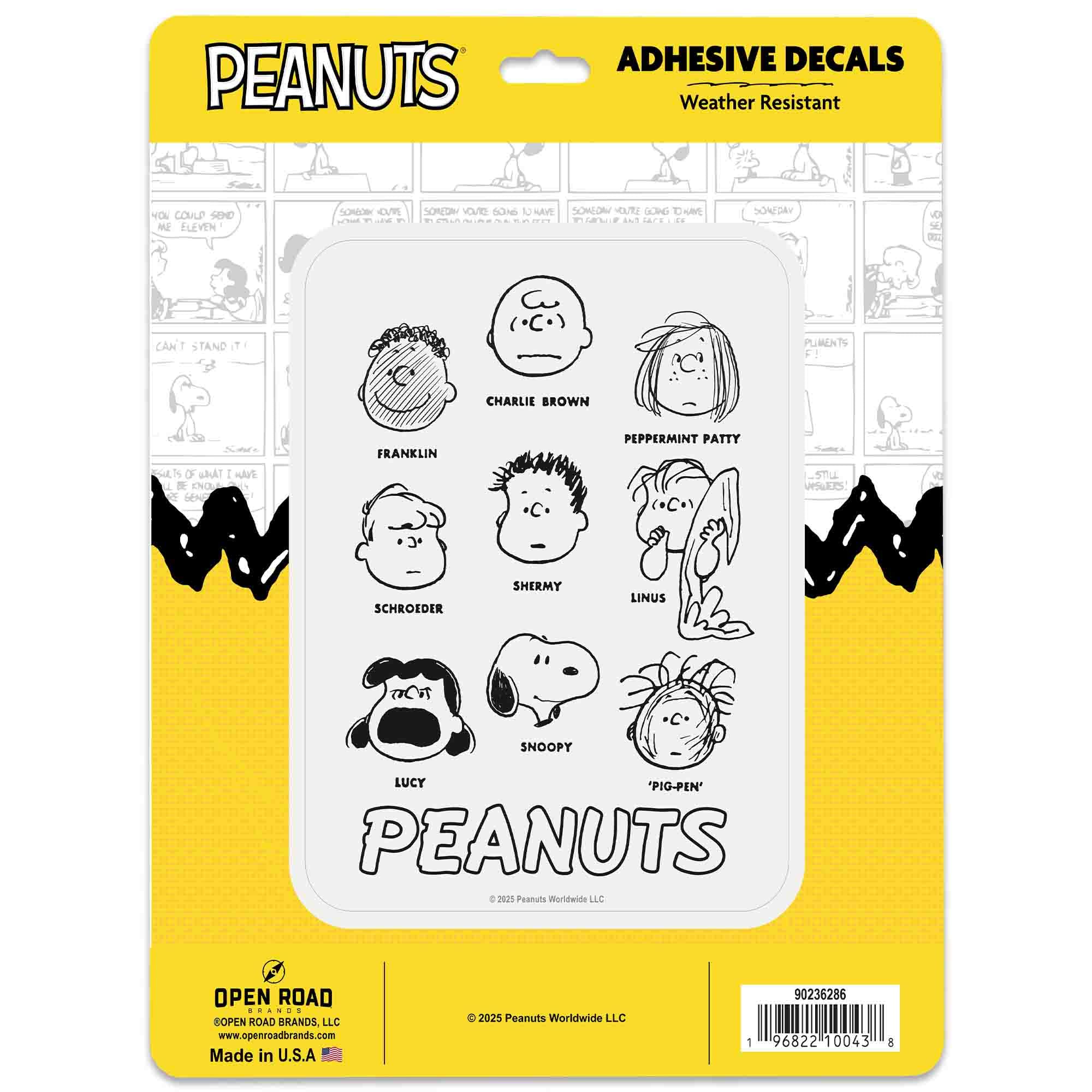 Peanuts Characters Adhesive Vinyl Decal