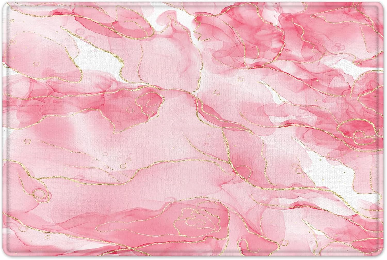 Pink and Gold Marble Shower Curtain Sets with Rugs, Luxury Marble Abstract Shower Curtain Modern Minimalist Bathroom Decor Accessories,70L X 70W inches