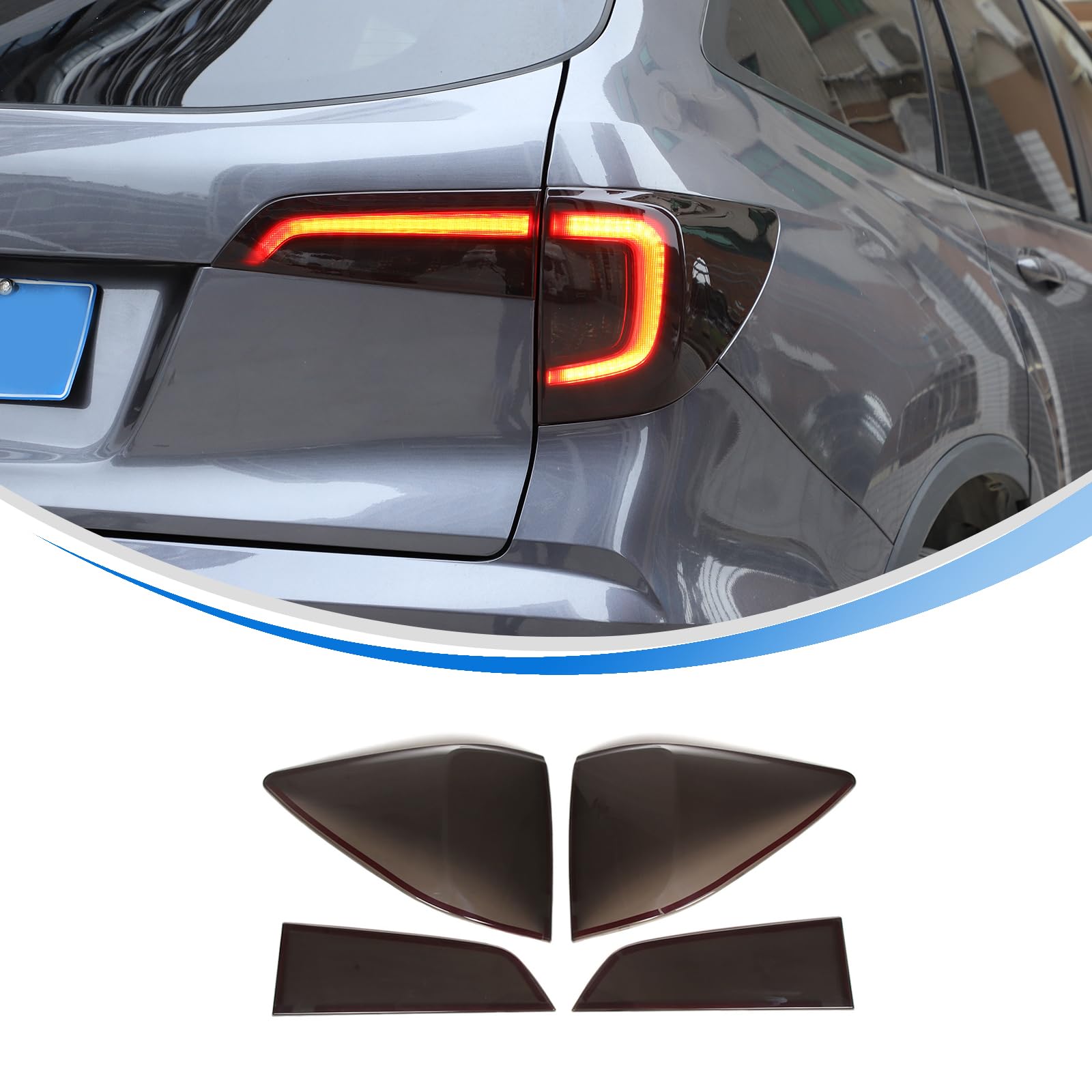 HIRUFAIT Tail Lights Cover for Honda Pilot 2019 2020 2021 2022, ABS Smoked Tint Tail Lights Lamps Covers, 4Pcs Car Rear Taillights Guard Cover Trim Exterior Accessories, Transparent Gray