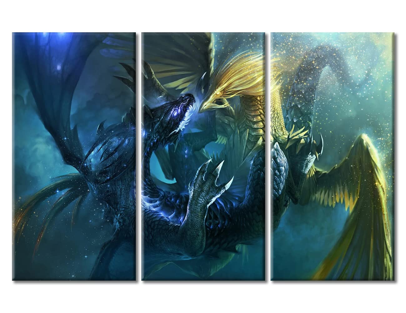 ドラゴン アート青と黄色 ドラゴン アート青と黄色