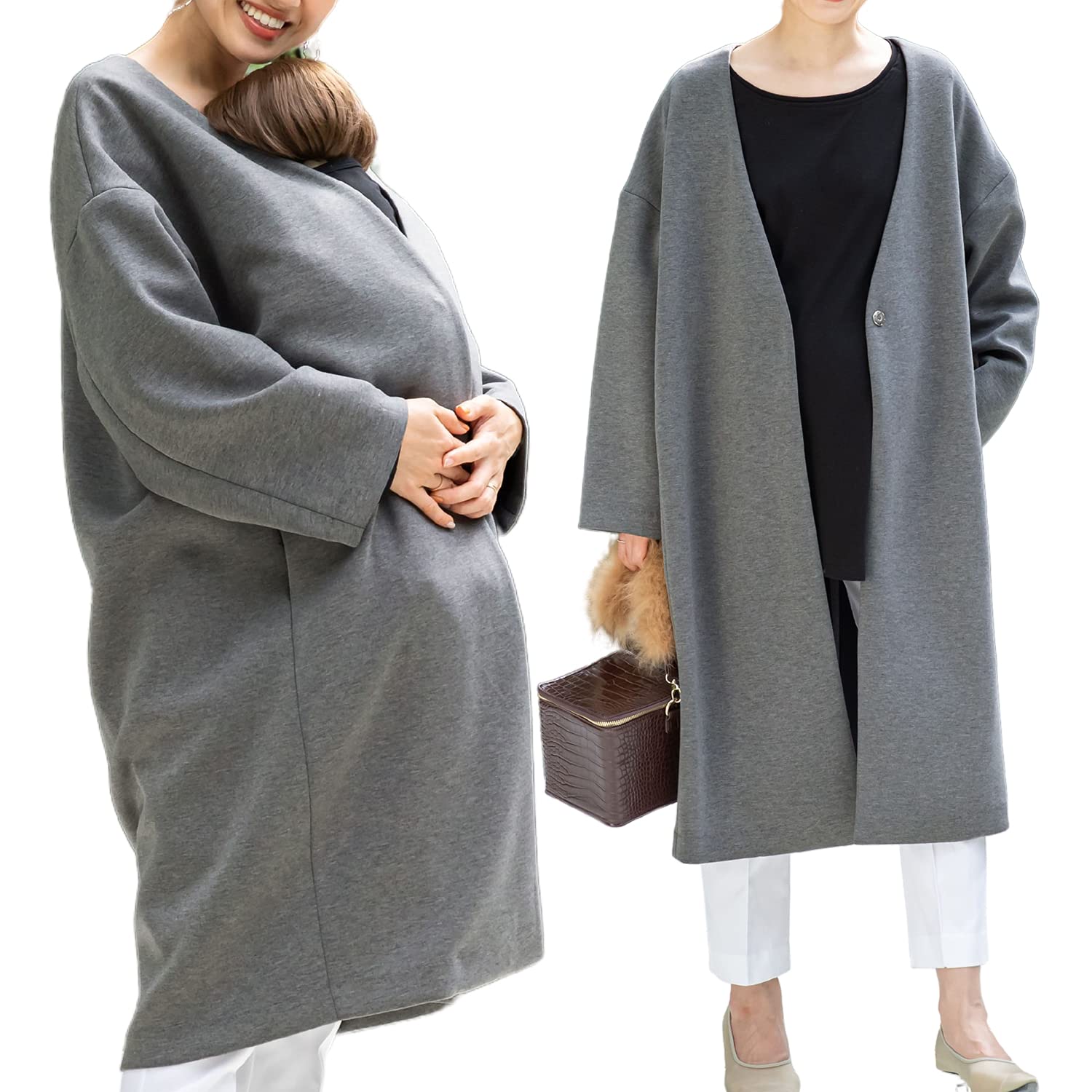 グレー アウター スウィートマミー